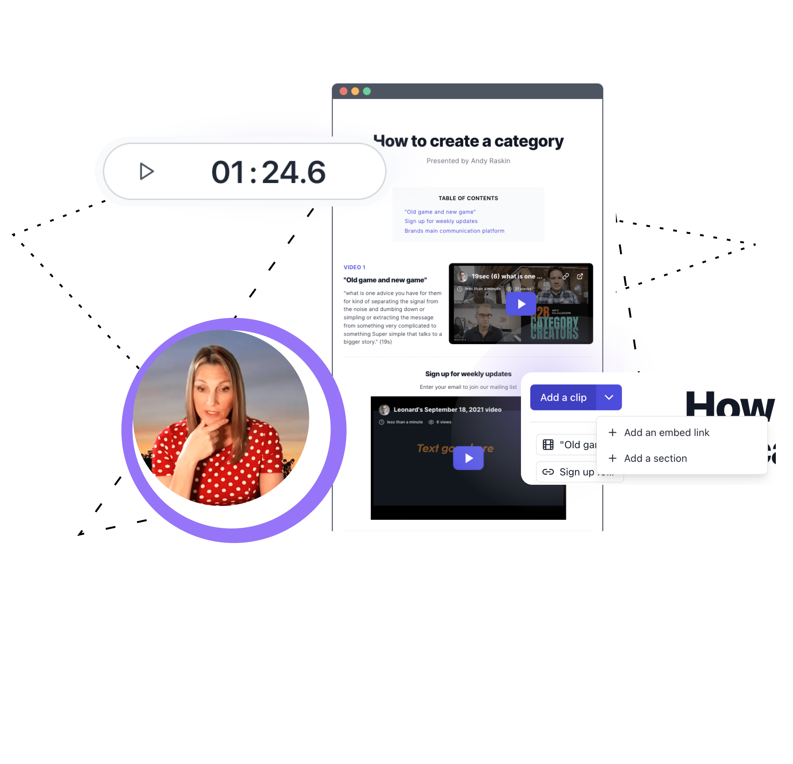 Create landing pages with clips at speed and scale for your sales and outreach teams.